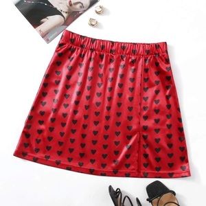 Heart print skirt